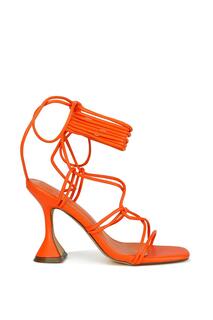 Туфли на среднем высоком каблуке с квадратным носком и шнуровкой &apos;Briar&apos; XY London, оранжевый
