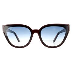 Бордовые синие солнцезащитные очки «кошачий глаз» с градиентом Salvatore Ferragamo, красный