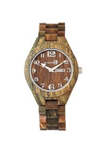 Часы-браслет из заболони с датой Earth Wood, зеленый