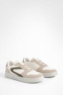 Массивные кроссовки Chunky Contrast Panel Trainers boohoo, бежевый