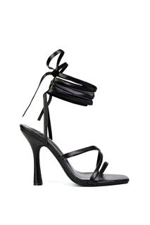 Босоножки &apos;Kyra&apos; на высоком каблуке-шпильке со шнуровкой и квадратным носком XY London, черный