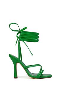 Босоножки &apos;Kyra&apos; на высоком каблуке-шпильке со шнуровкой и квадратным носком XY London, зеленый