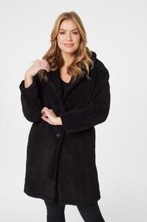 Длинное пальто из искусственного меха Teddy Izabel London, черный