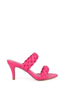 Босоножки &apos;Marsha&apos; с плетеными ремешками и квадратным носком, туфли-мюли на среднем высоком каблуке XY London, розовый