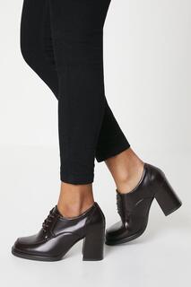 Принципы: туфли Lara на высоком блочном каблуке со шнуровкой спереди Debenhams, коричневый