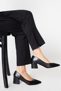 Принципы: туфли-лодочки Christie на блочном каблуке с детальным носком Dorothy Perkins, черный