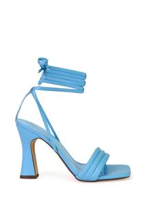 Босоножки Zeta на высоком каблуке среднего размера со шнуровкой и квадратным носком XY London, синий