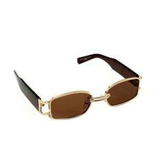 Массивные прямоугольные солнцезащитные очки коричневого и золотого цвета My Accessories London, коричневый