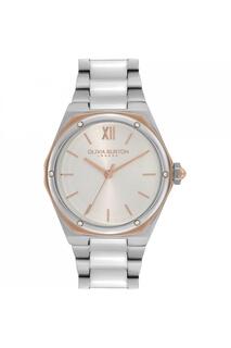 Спортивные роскошные модные аналоговые кварцевые часы из нержавеющей стали — 24000070 Olivia Burton, серебро