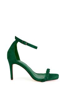 Босоножки на высоком каблуке-шпильке с квадратным носком и плетеными ремешками Brookes XY London, зеленый
