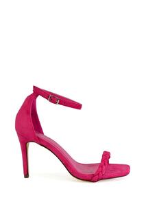Босоножки на высоком каблуке-шпильке с квадратным носком и плетеными ремешками Brookes XY London, розовый
