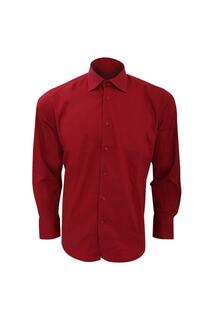 Приталенная рабочая рубашка с длинными рукавами Brighton SOL&apos;S, красный Sol's
