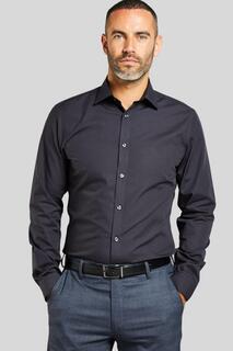 Черная рубашка узкого кроя с длинным рукавом без глажки Double TWO, черный