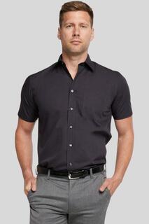 Черная рубашка с коротким рукавом без железа Double TWO, черный