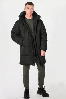 Длинное стеганое пальто с капюшоном и защитой от душа Larsson &amp; Co, черный