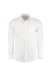 Приталенная рубашка из поплина с длинными рукавами Kustom Kit, белый