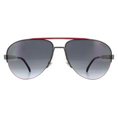 Матовые рутениево-черные темно-серые солнцезащитные очки-авиаторы с градиентом Carrera, серый