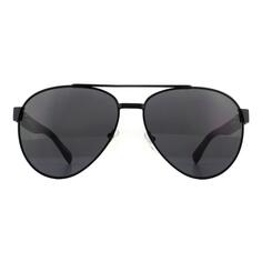 Матовые черные серые солнцезащитные очки-авиаторы Lacoste, черный