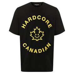 Черная футболка Hardcore Canadian Maple Leaf Dsquared2, черный