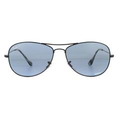 Матовые черные синие солнцезащитные очки-авиаторы Ray-Ban, черный