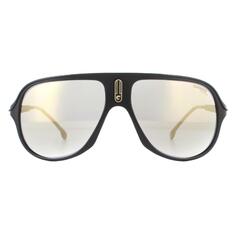 Матовые черные серые бронзовые зеркальные солнцезащитные очки-авиаторы Carrera, черный