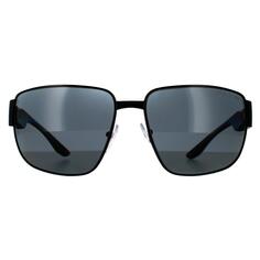 Матовые черные темно-серые поляризованные солнцезащитные очки-авиаторы PS56VS Prada Sport, черный