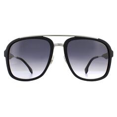 Матовые черные темно-серые солнцезащитные очки Aviator с рутением и градиентом Carrera, черный