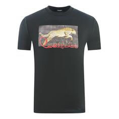 Черная футболка с леопардовым логотипом в штучной упаковке Cavalli Class, черный