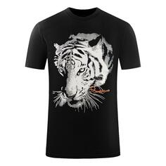 Черная футболка с большим логотипом Tiger Cavalli Class, черный