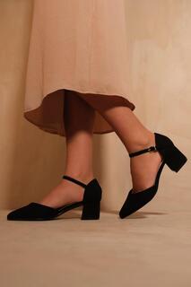 Босоножки на низком блочном каблуке с заостренным носком &apos;Ayra&apos; Where&apos;s That From, черный