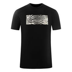 Черная футболка с логотипом Zebra Cavalli Class, черный