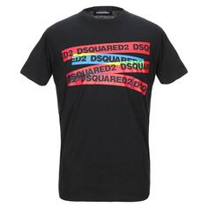 Черная футболка с логотипом Tape Dsquared2, черный