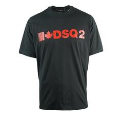 Черная футболка с напуском DSQ2 Dsquared2, черный