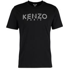 Черная футболка с фирменным логотипом на груди Kenzo, черный