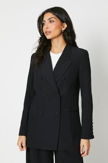 Длинный двубортный пиджак Wallis, черный