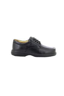 Кожаные туфли Superlite широкого кроя с завязками на брызговики Roamers, черный