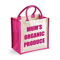Средняя джутовая сумка Органические продукты для мамы 60 SECOND MAKEOVER, розовый