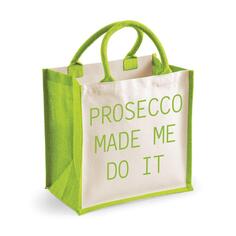 Средняя джутовая сумка Prosecco Made Me Do It Green 60 SECOND MAKEOVER, зеленый