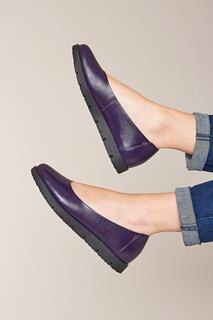 Кожаные туфли без шнуровки &apos;Jin&apos; на плоской подошве Moshulu, фиолетовый