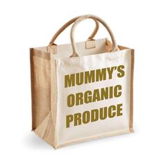 Средняя джутовая сумка из натурального золота Mummy&apos;s Organic Produce 60 SECOND MAKEOVER, золото