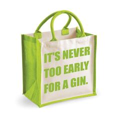 Средняя джутовая сумка. Никогда не рано покупать зеленую сумку для джина 60 SECOND MAKEOVER, зеленый