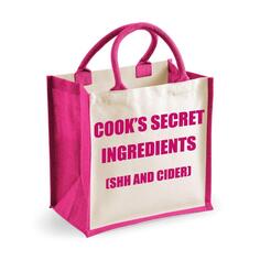 Средняя джутовая сумка Секретные ингредиенты повара (тсс и сидр) Розовая сумка 60 SECOND MAKEOVER, розовый