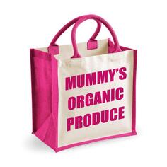Средняя розовая джутовая сумка Mummy&apos;s Organic Produce 60 SECOND MAKEOVER, розовый