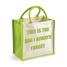 Средняя зеленая джутовая сумка, эту сумку я всегда забываю 60 SECOND MAKEOVER, зеленый