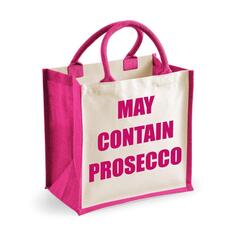 Средняя розовая джутовая сумка может содержать просекко 60 SECOND MAKEOVER, розовый
