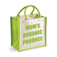 Средняя зеленая джутовая сумка Органические продукты для мамы 60 SECOND MAKEOVER, зеленый