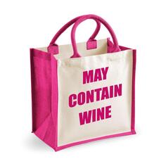 Средняя розовая джутовая сумка может содержать вино 60 SECOND MAKEOVER, розовый
