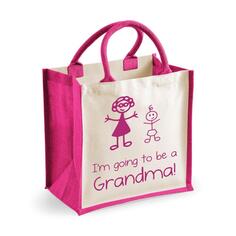 Средняя розовая джутовая сумка «Я собираюсь стать бабушкой» 60 SECOND MAKEOVER, розовый
