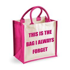 Средняя розовая джутовая сумка, эту сумку я всегда забываю 60 SECOND MAKEOVER, розовый