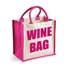 Средняя розовая джутовая сумка Сумка для вина 60 SECOND MAKEOVER, розовый